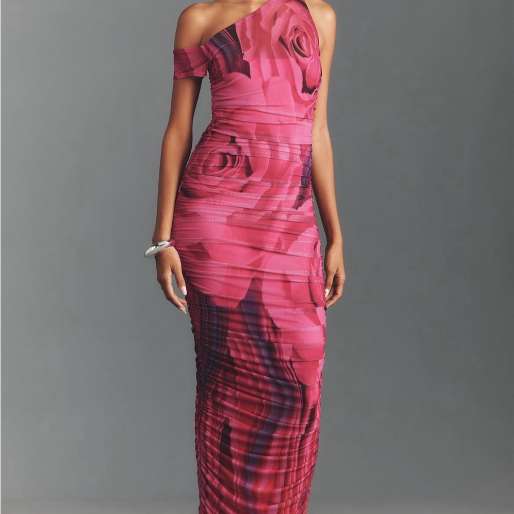 AFRM One-Shoulder Pink Floral Dress